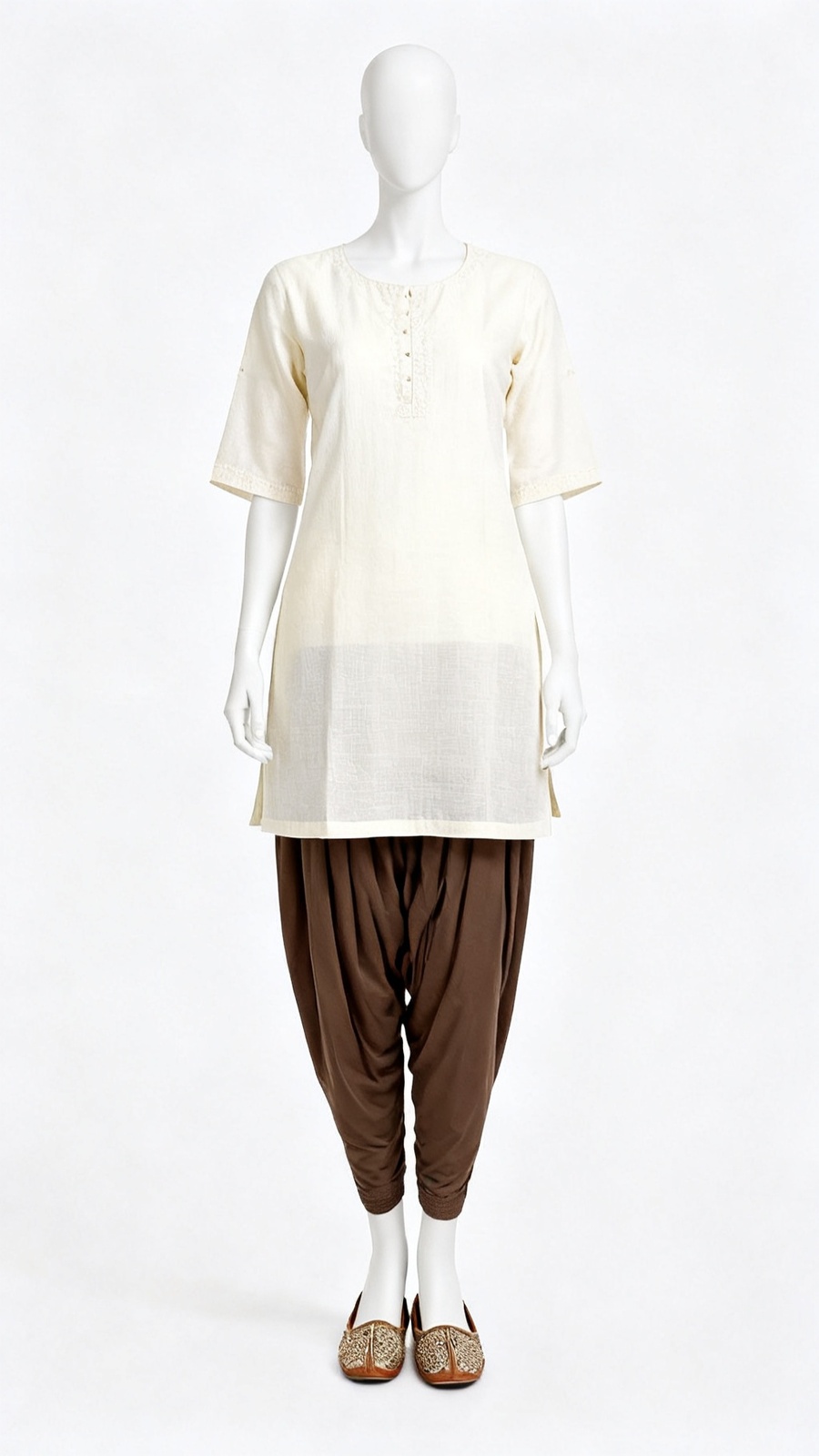 Brown Solid Salwar