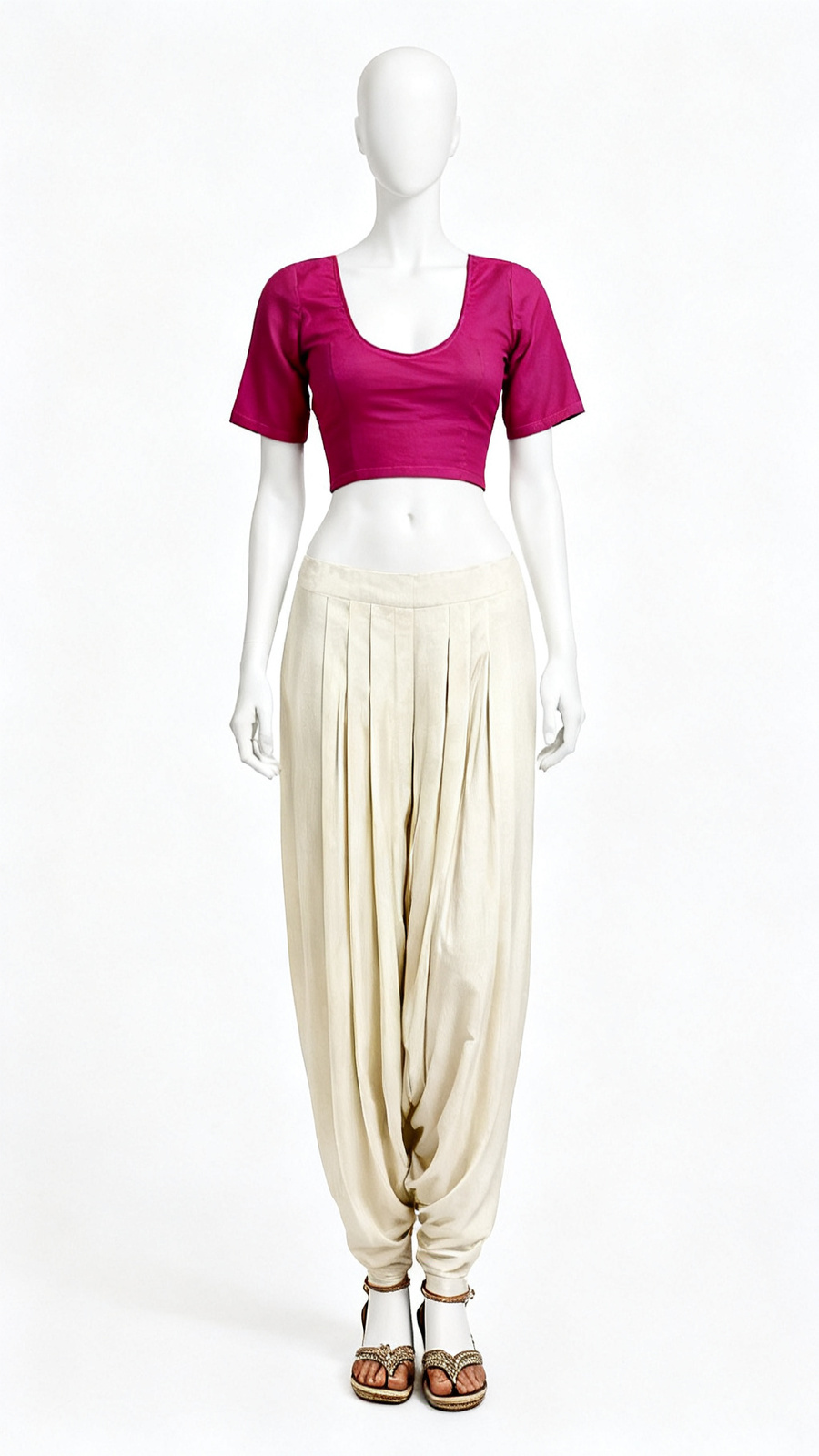 Magenta Scoop Neck Blouse