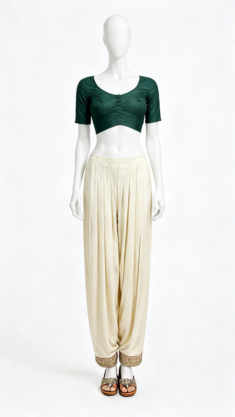 Deep Green Solid Blouse