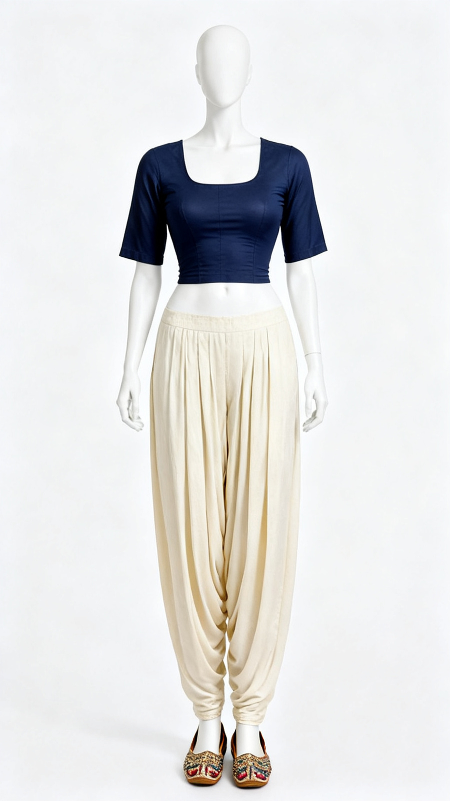 Navy Blue Solid Blouse