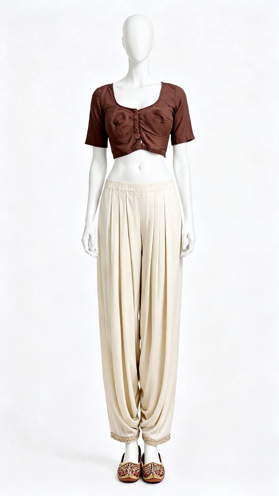 Brown Solid Classic Blouse