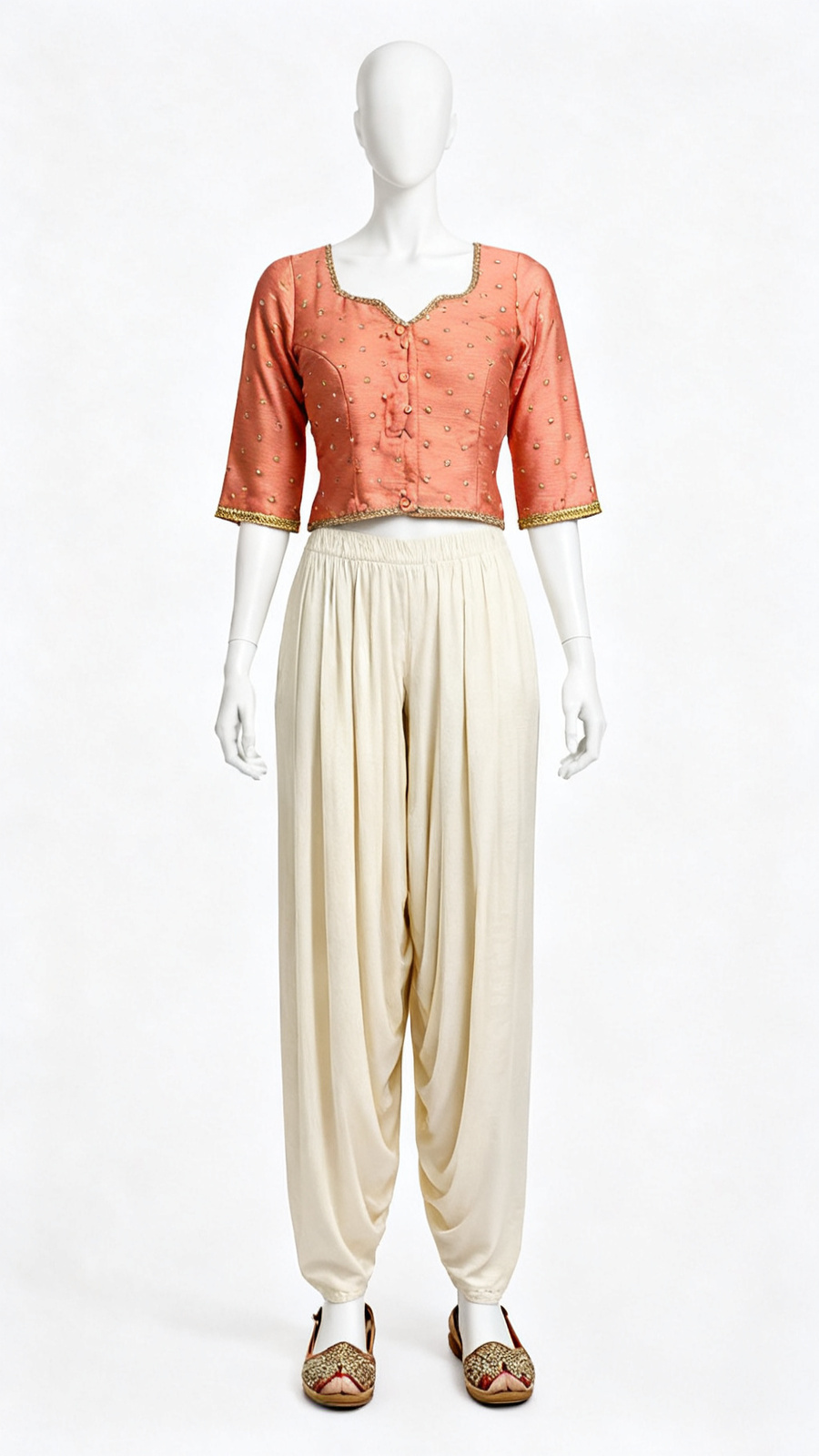 Peach Embellished Blouse