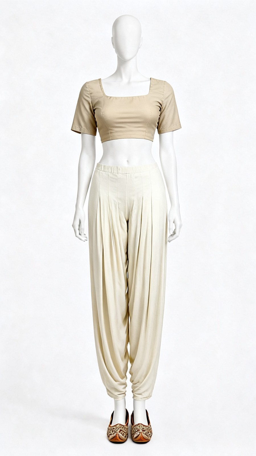 Beige Solid Classic Blouse
