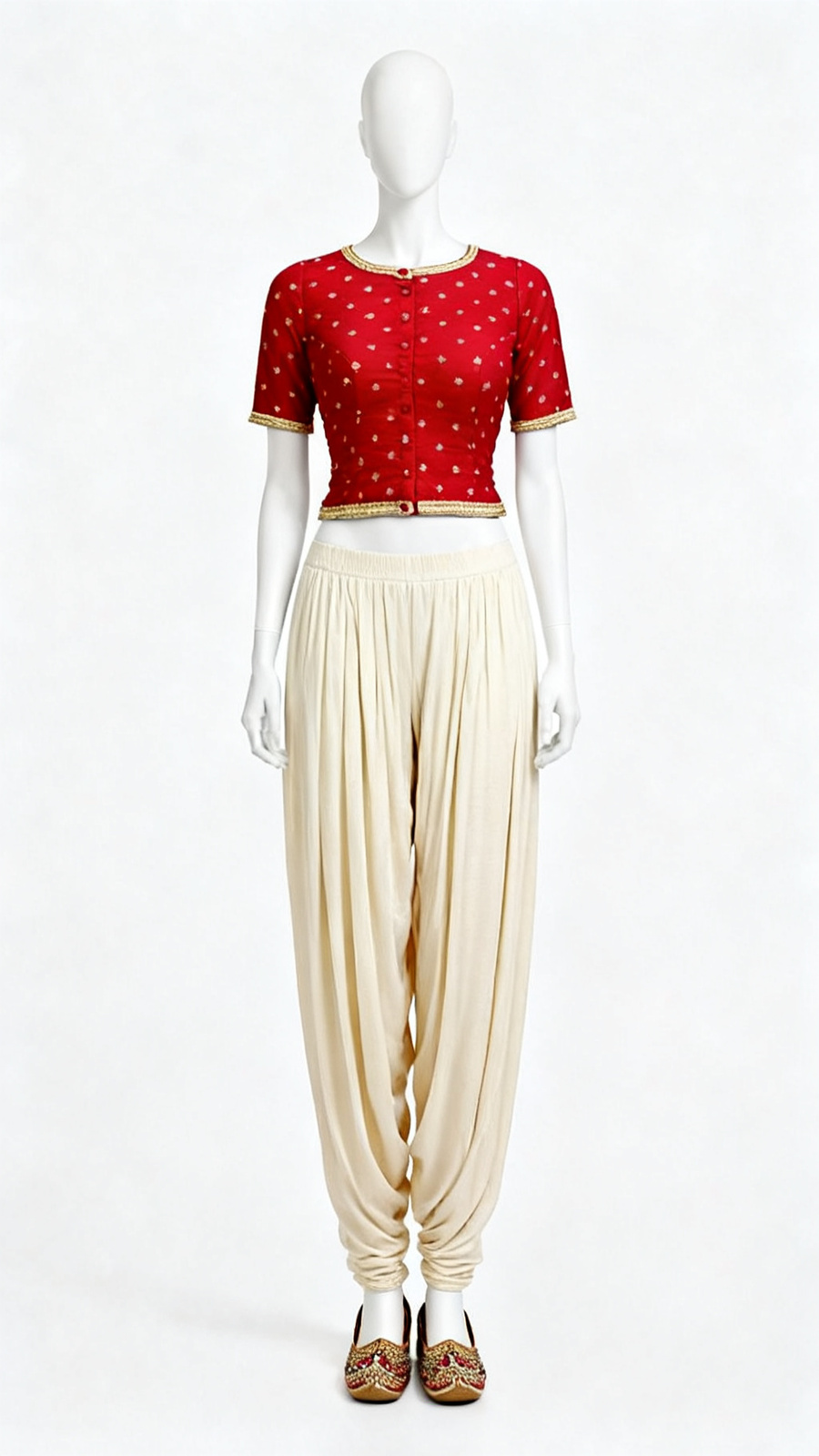 Red Embellished Blouse