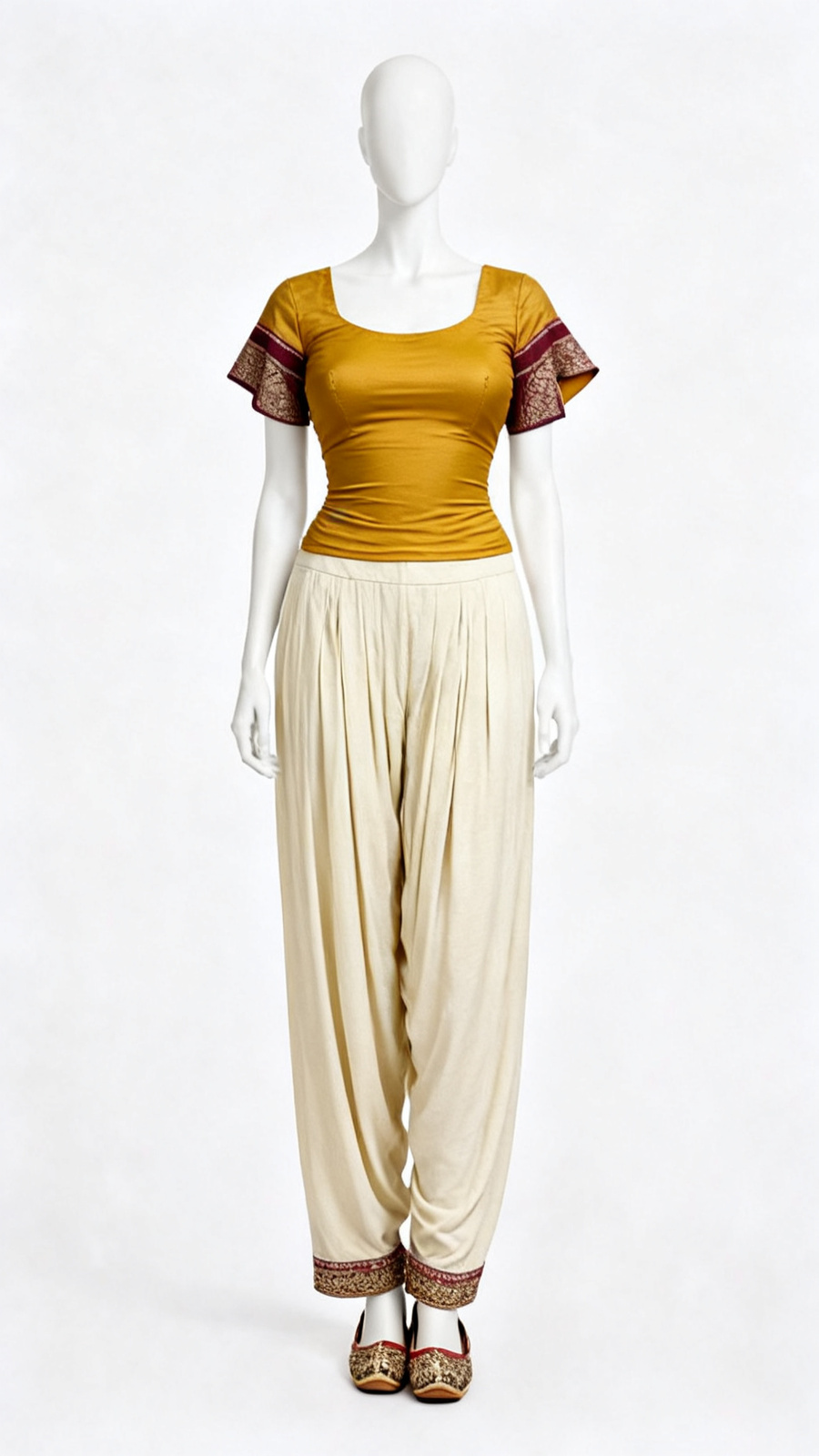 Mustard Border Blouse