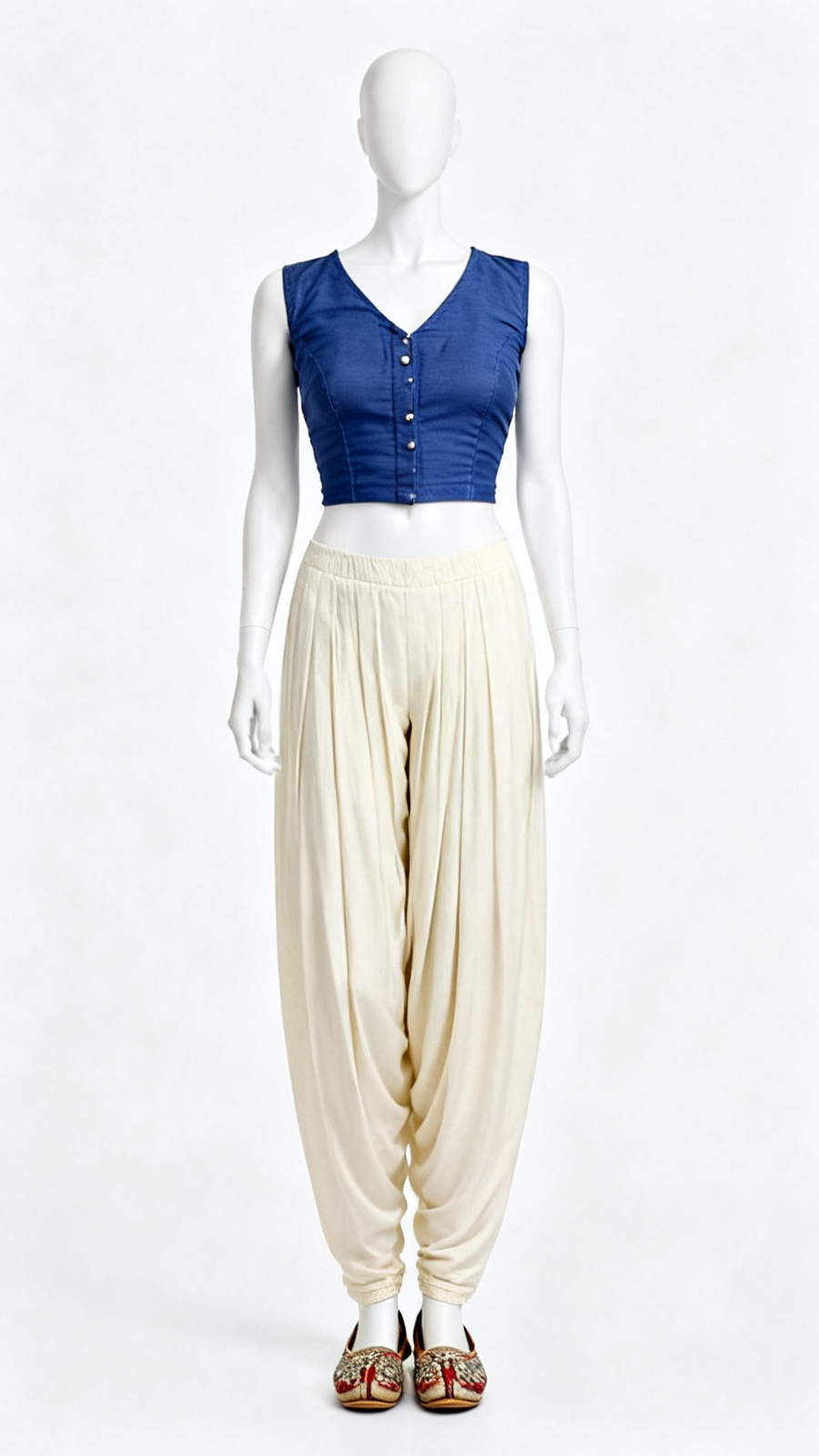 Navy Blue Sleeveless Blouse