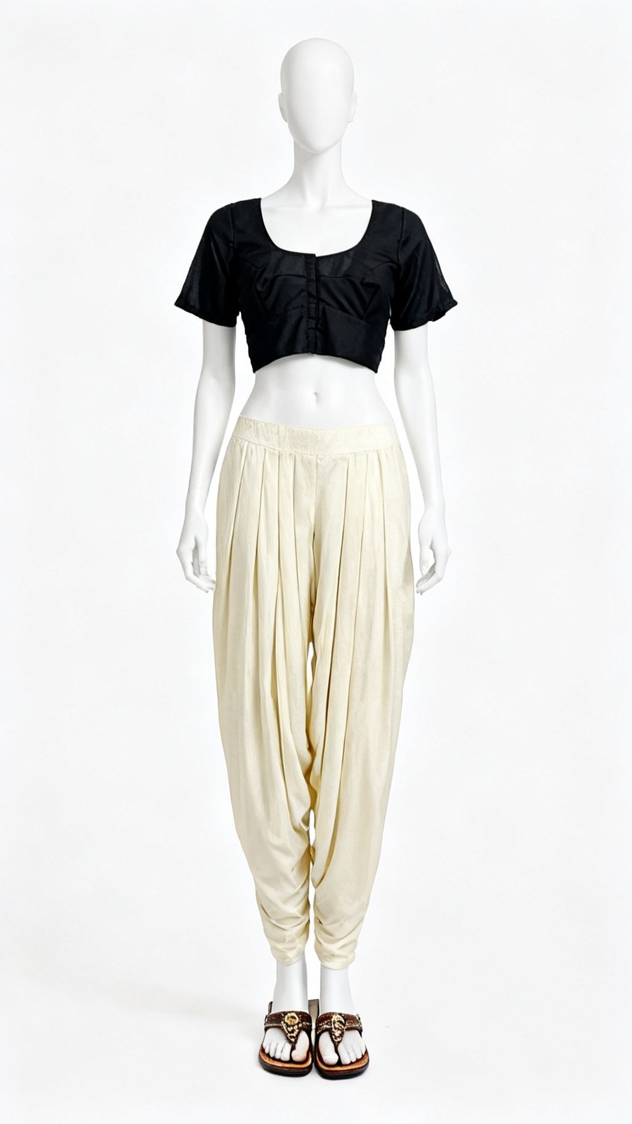Black Solid Classic Blouse