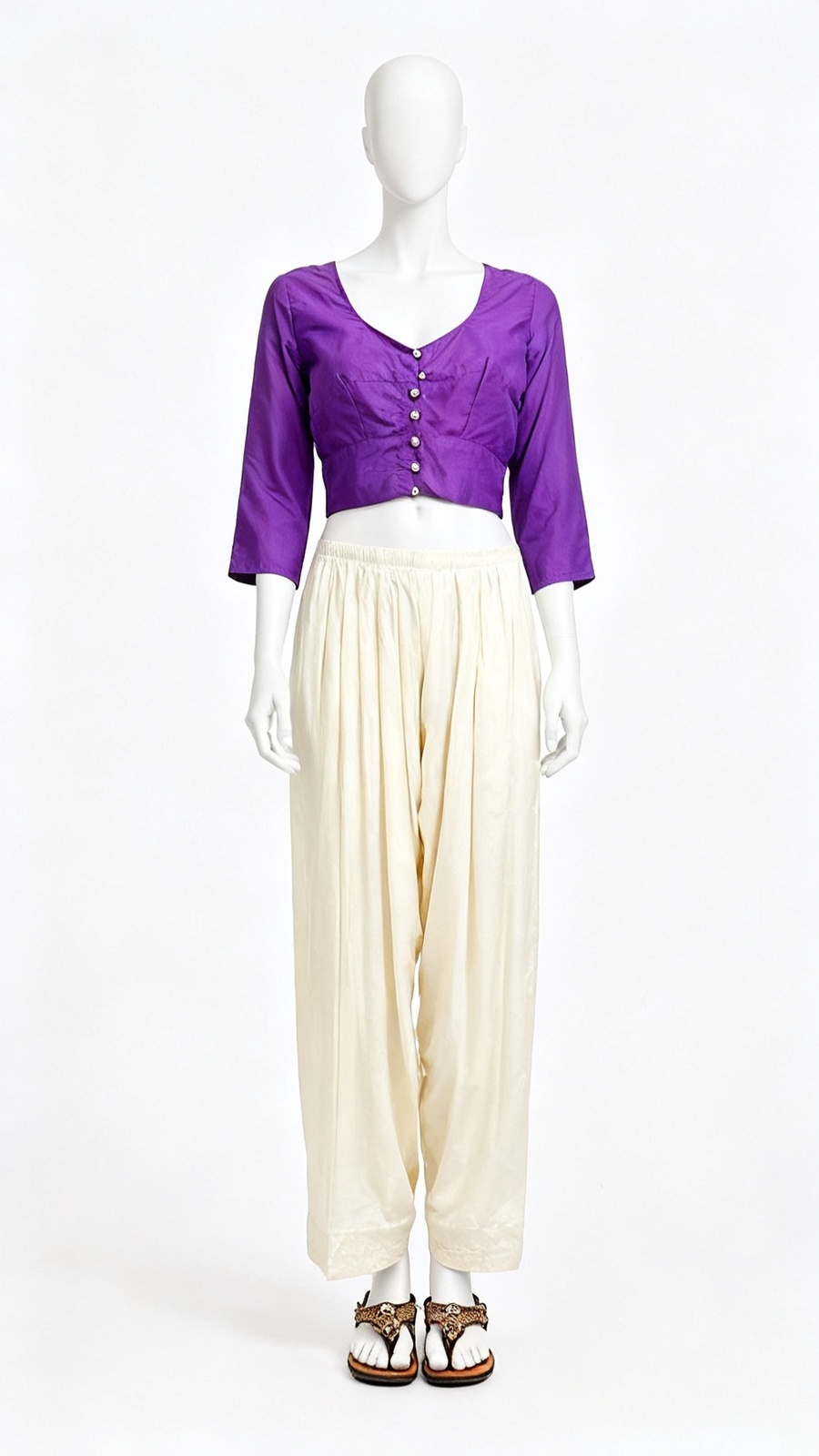 Purple Solid Classic Blouse