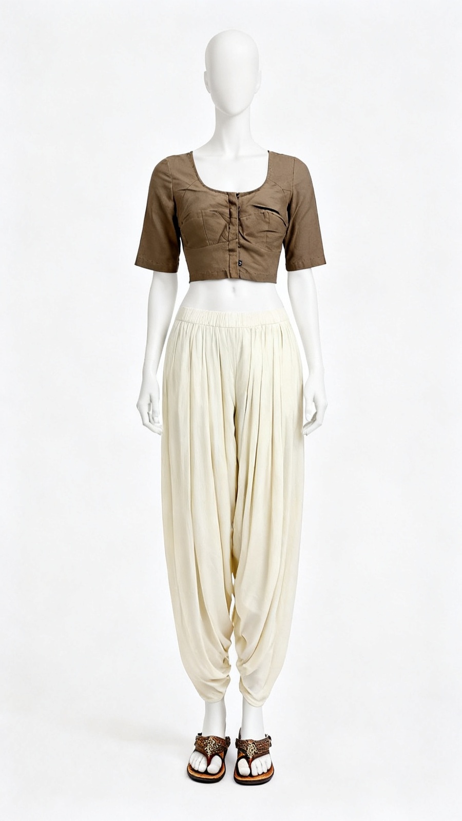 Brown Solid Classic Blouse