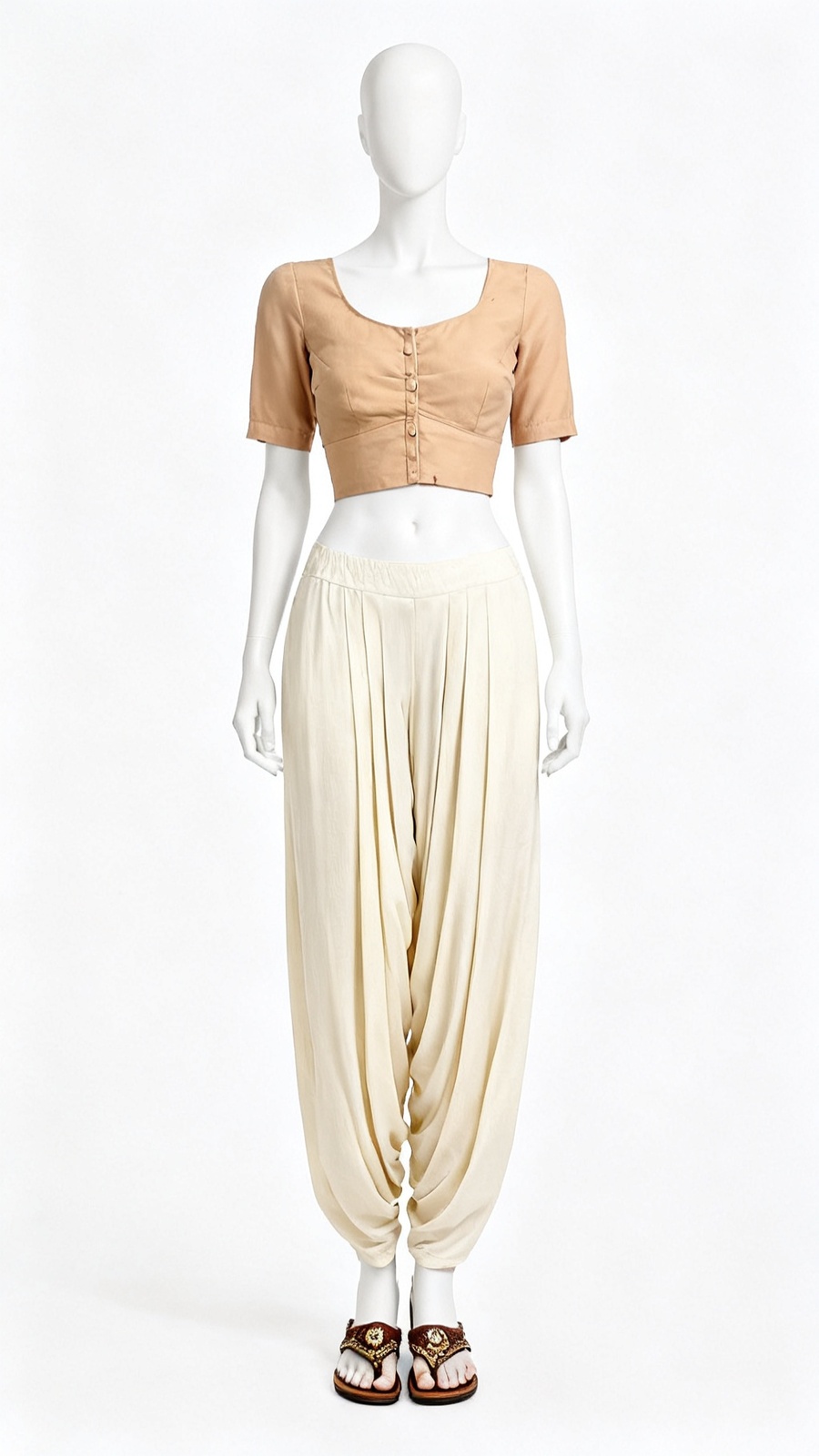 Peach Solid Classic Blouse