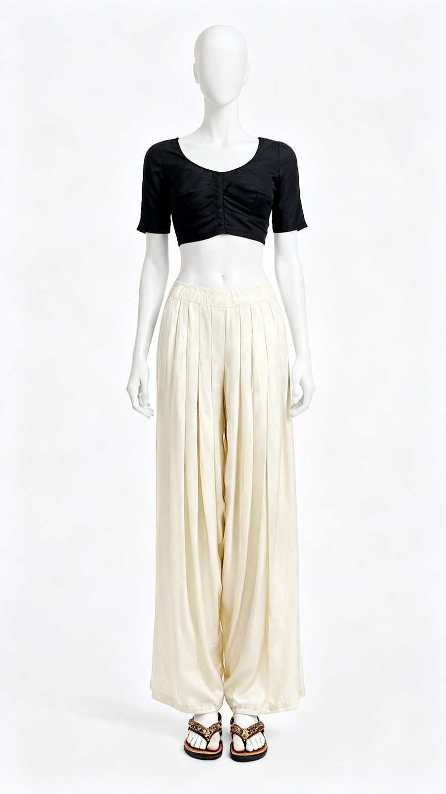 Black Solid Classic Blouse