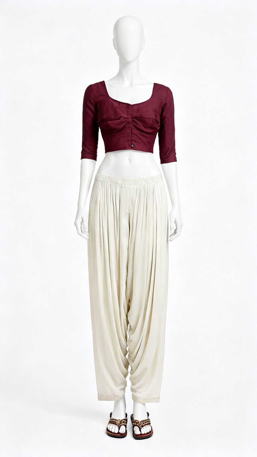 Maroon Solid Classic Blouse