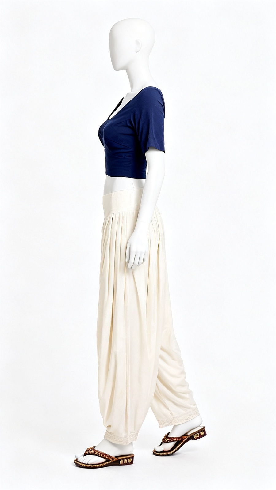 Navy Blue Solid Blouse