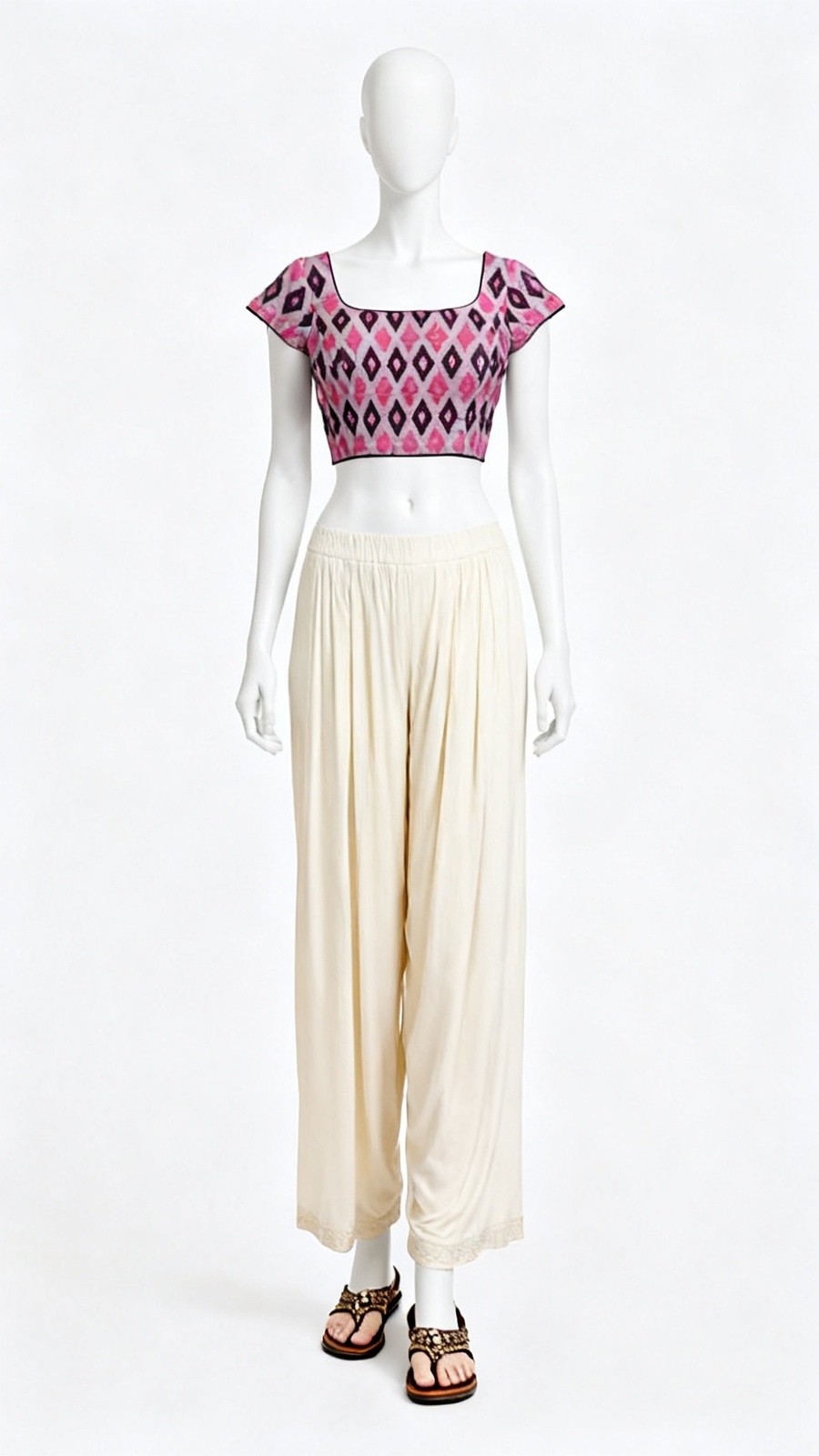 Pink Ikat Printed Blouse