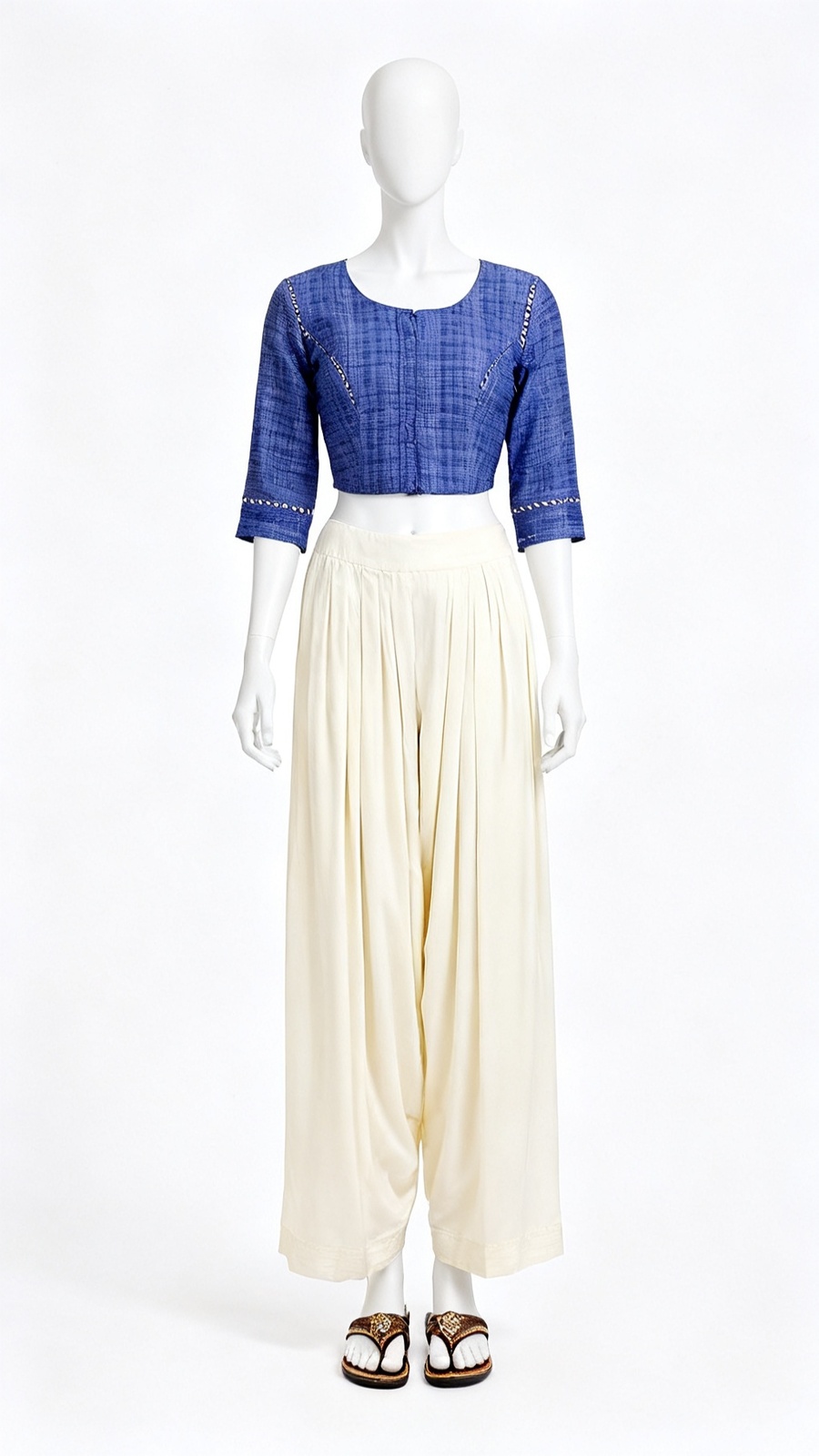 Royal Blue Textured Blouse