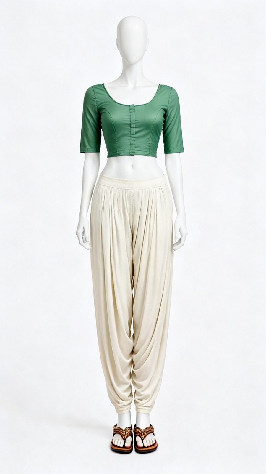 Green Solid Blouse