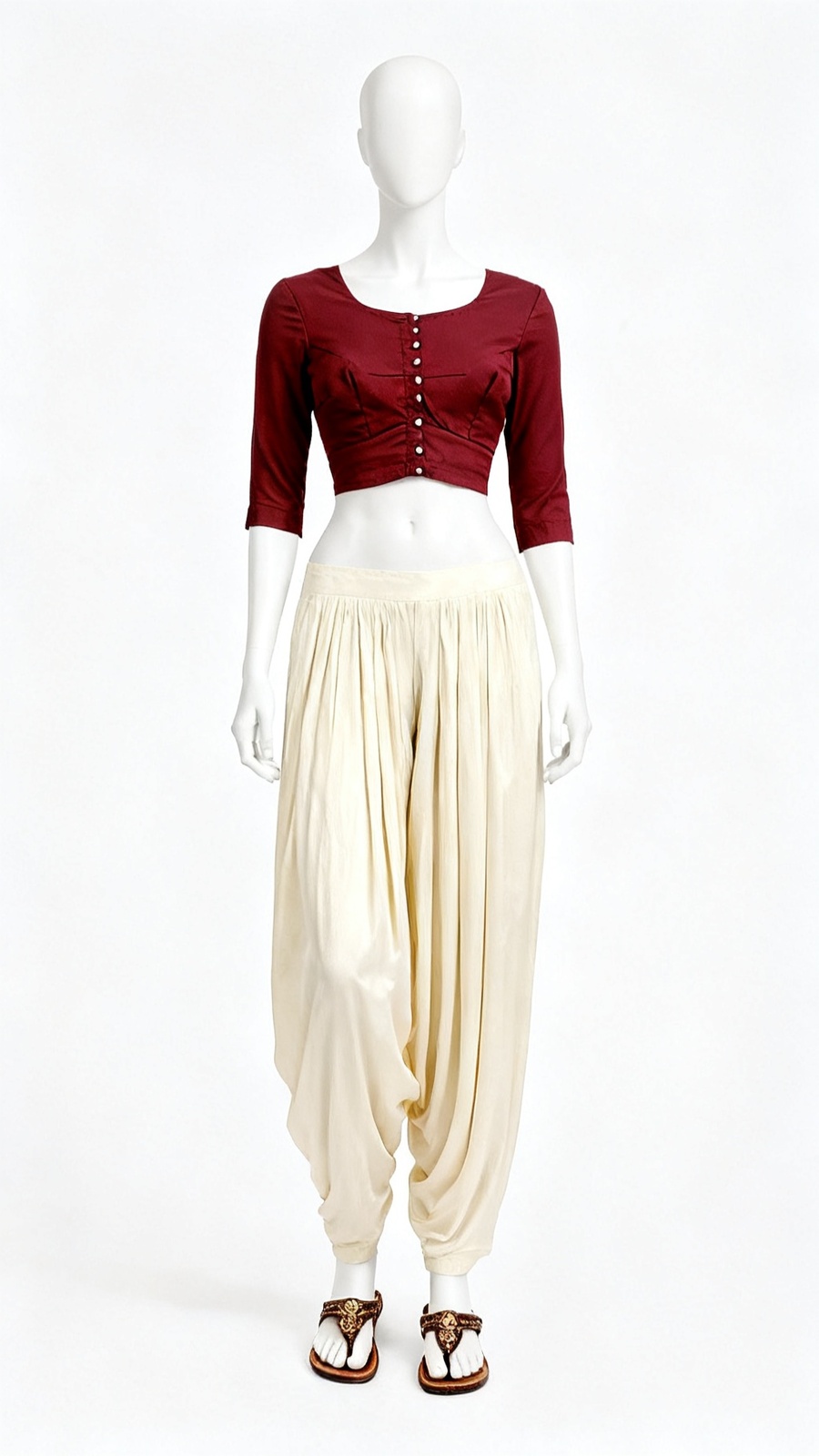 Wine Solid Classic Blouse