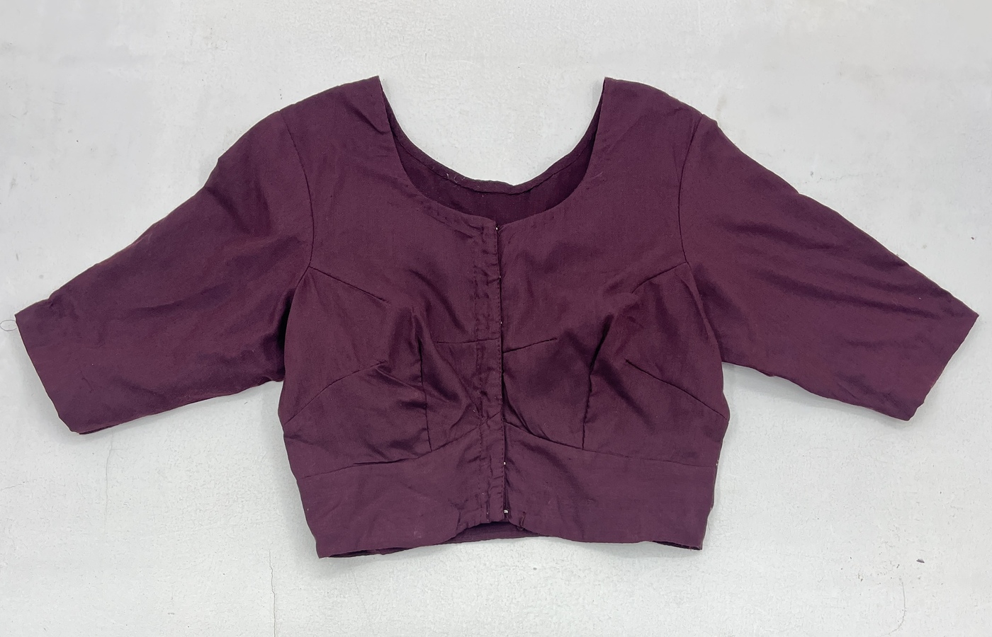 Wine Solid Classic Blouse - Image 3