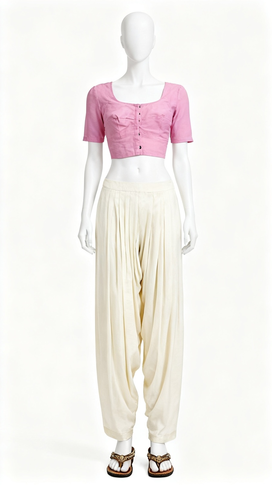 Pink Solid Classic Blouse