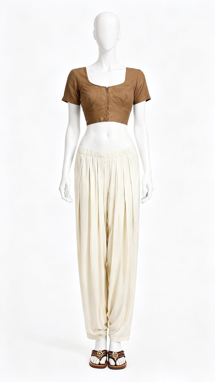 Brown Solid Blouse