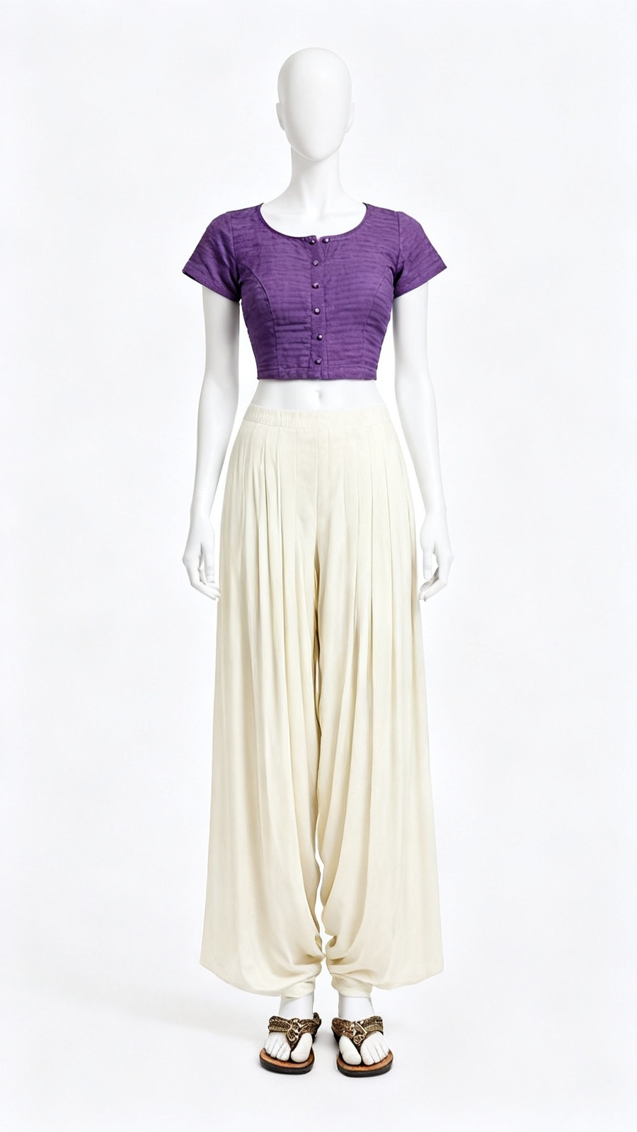 Purple Solid Cotton Blouse