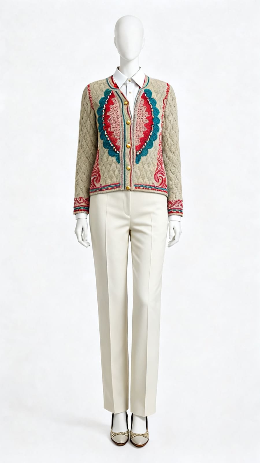 Traditional Knitted Pattern Cardigan