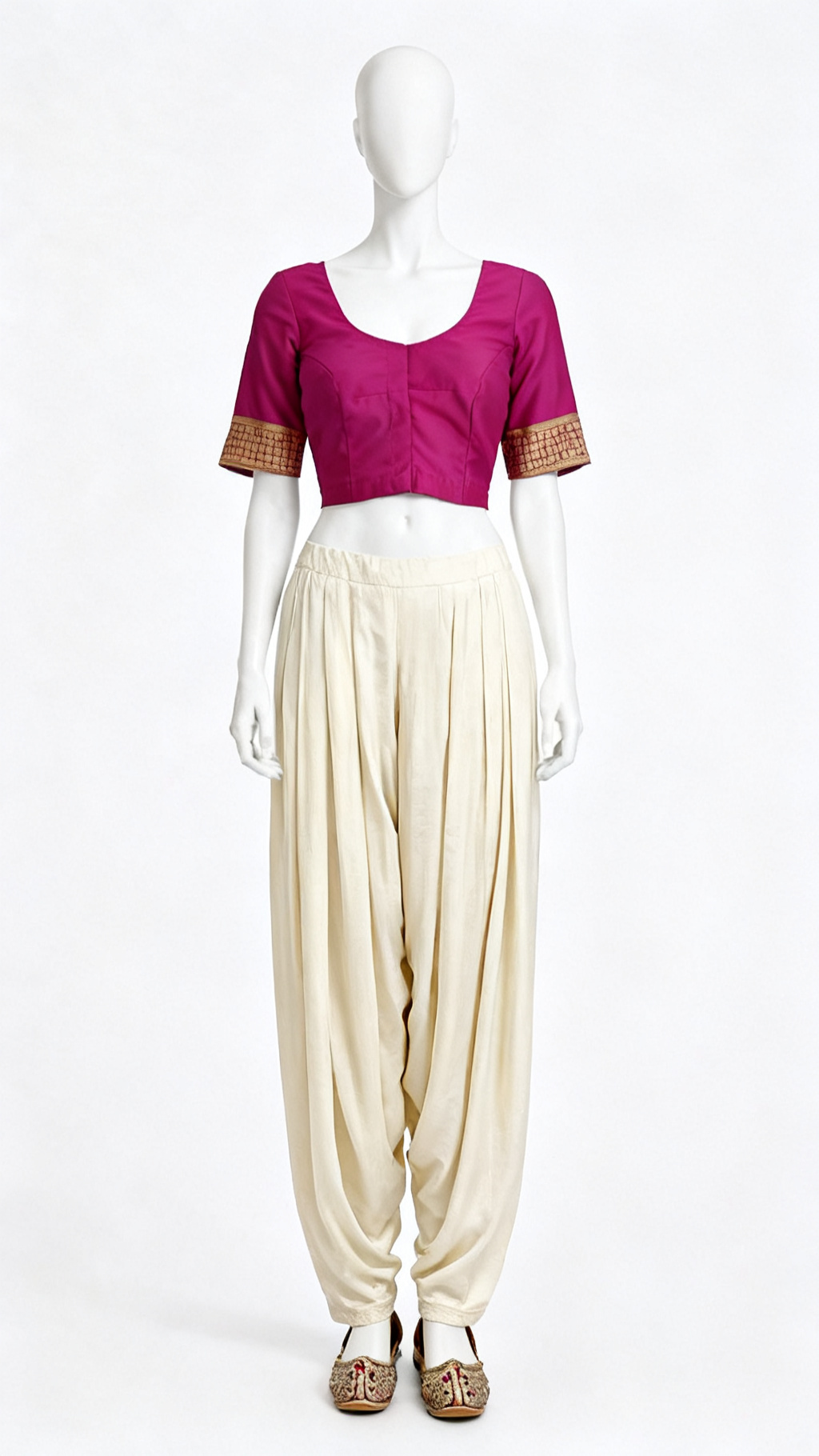 Pink Zari Border Blouse