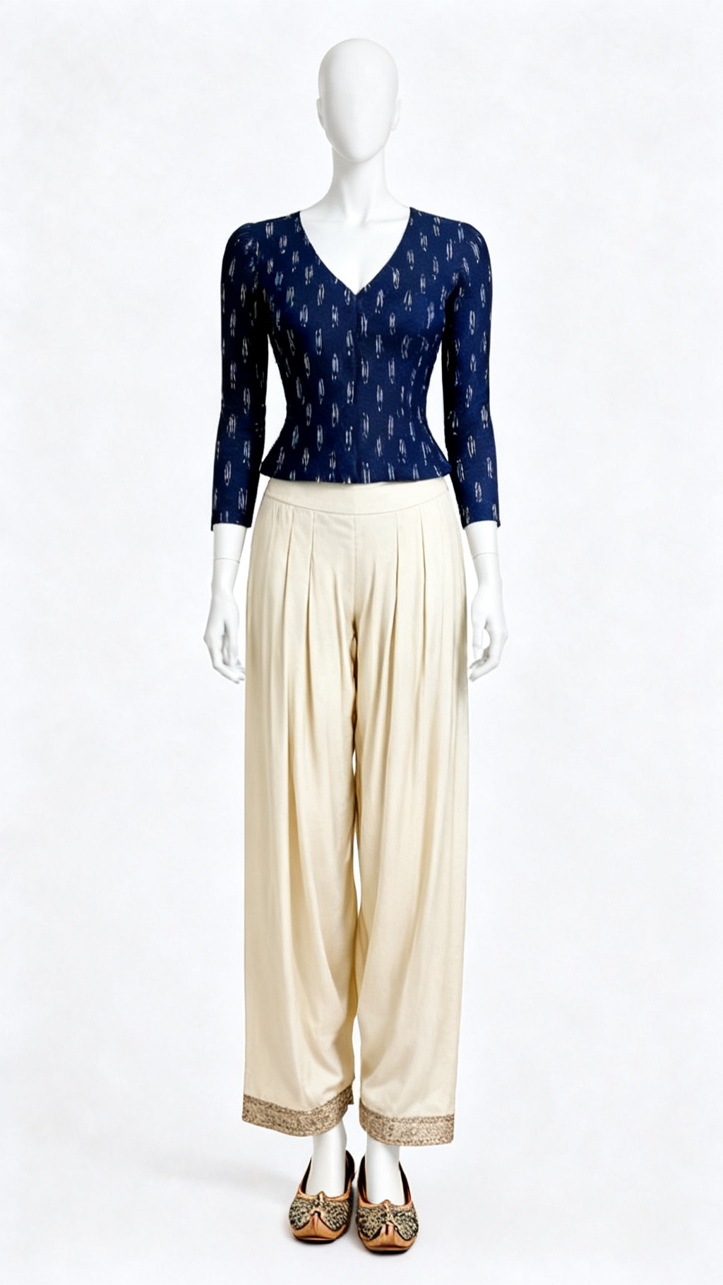 Black Ikat Printed Blouse