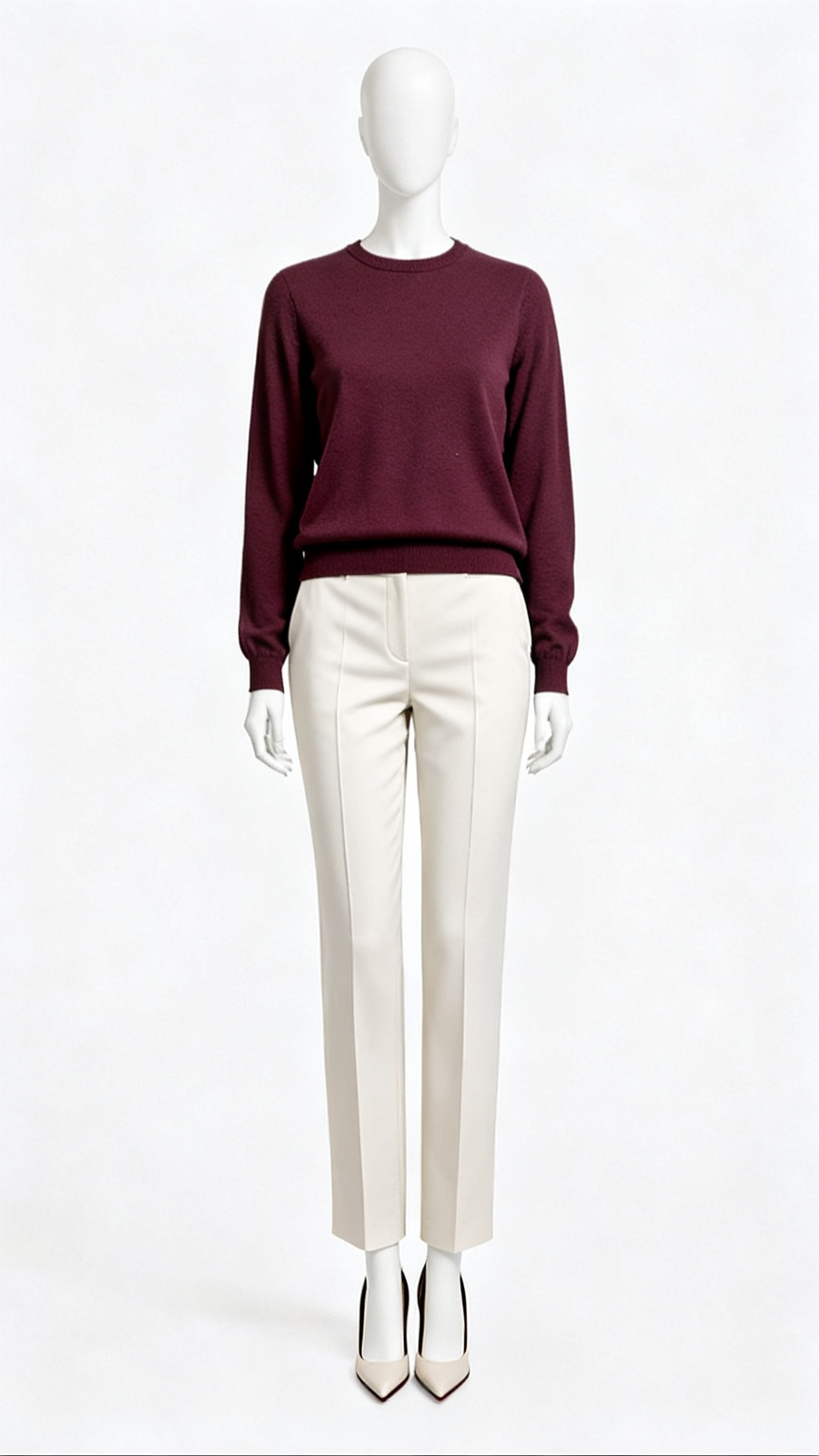 Burgundy Crew Neck Sweater