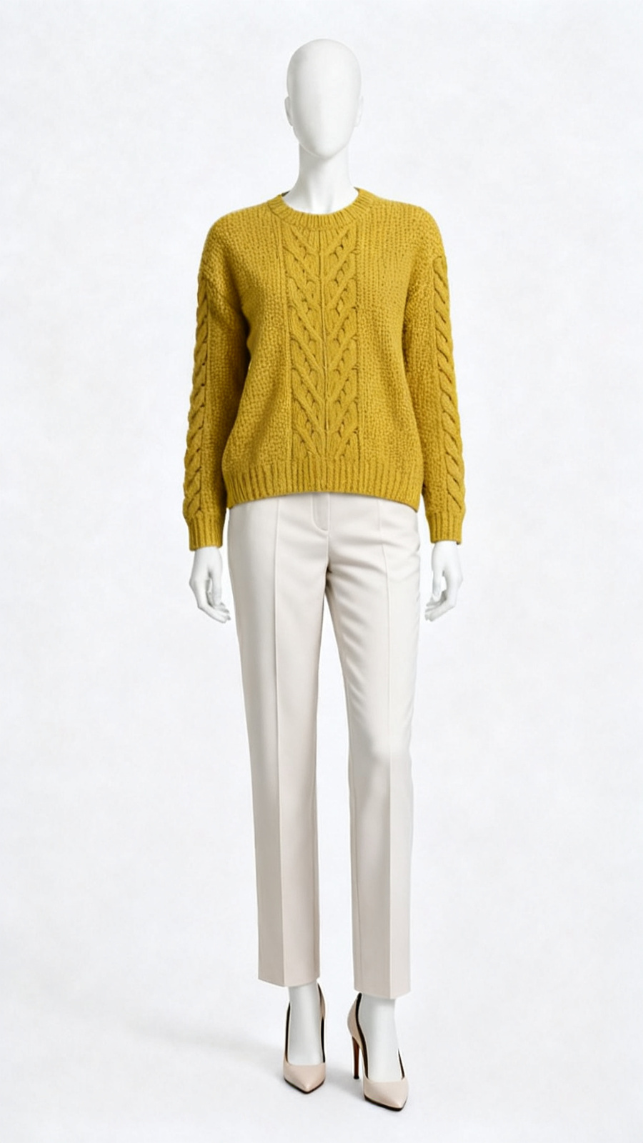 Mustard Cable Knit Sweater