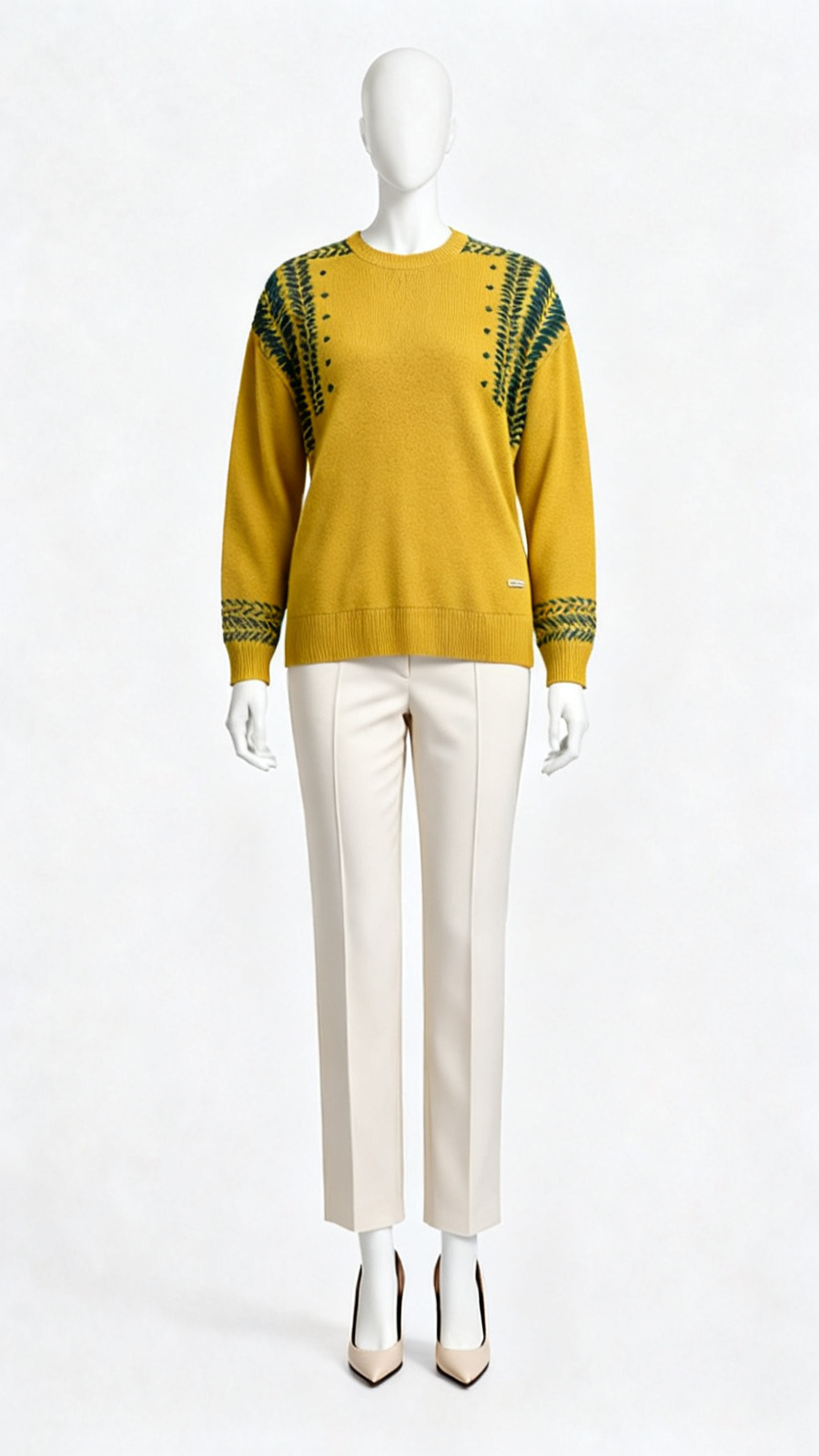 Mustard Knitted Pullover Sweater
