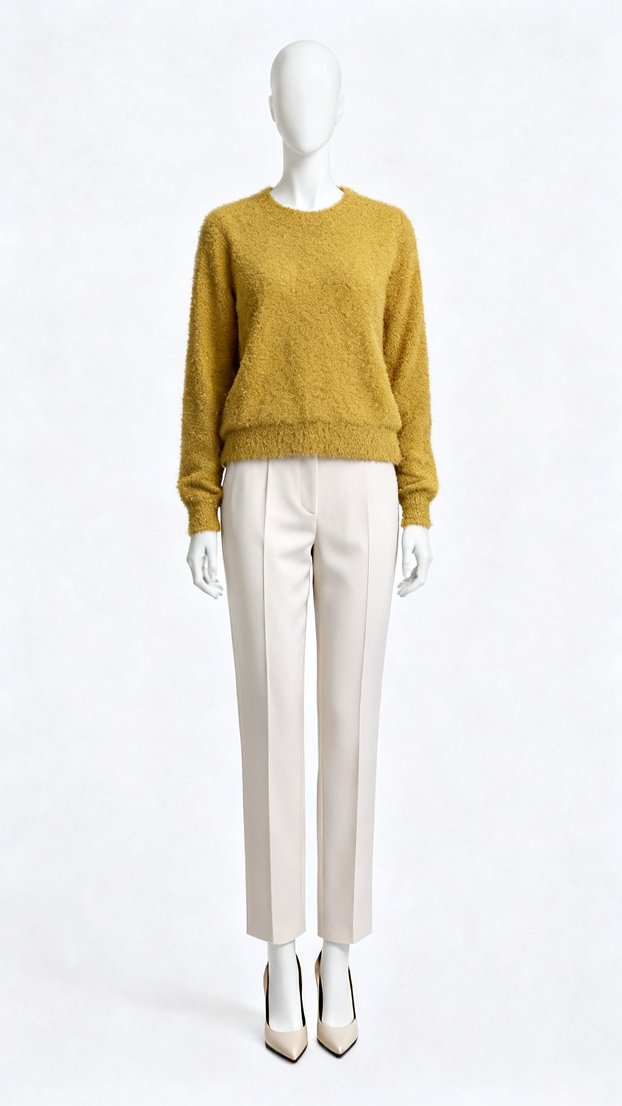 Mustard Solid Knit Pullover