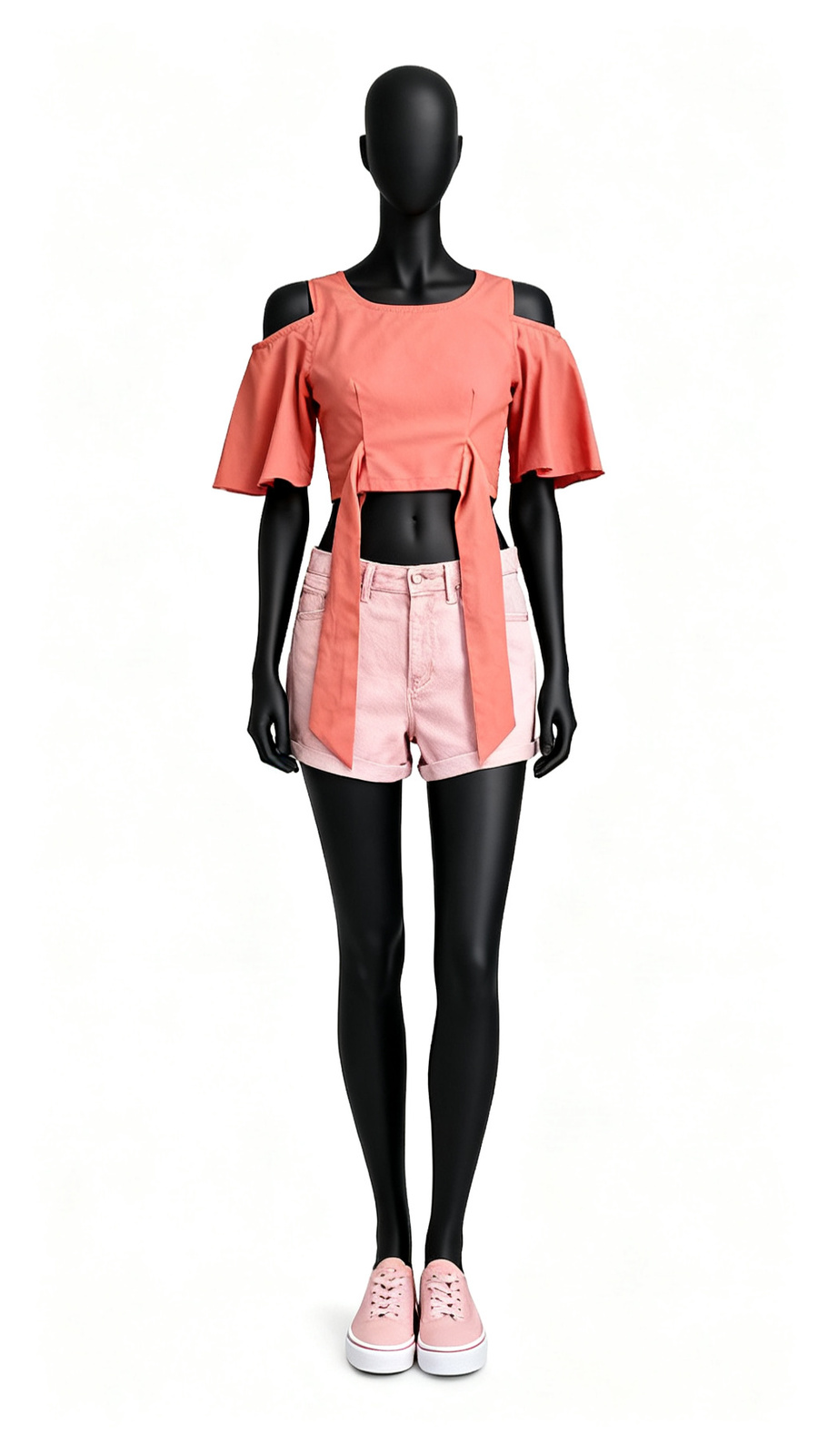 Orange Tie-Up Crop Top