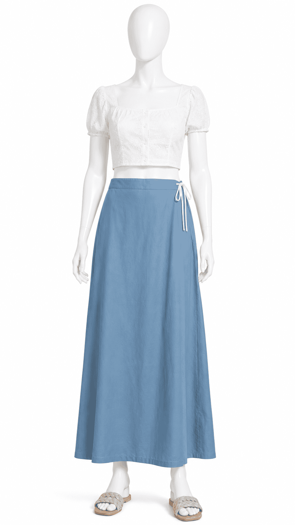Women's Blue Casual Long Petticoat