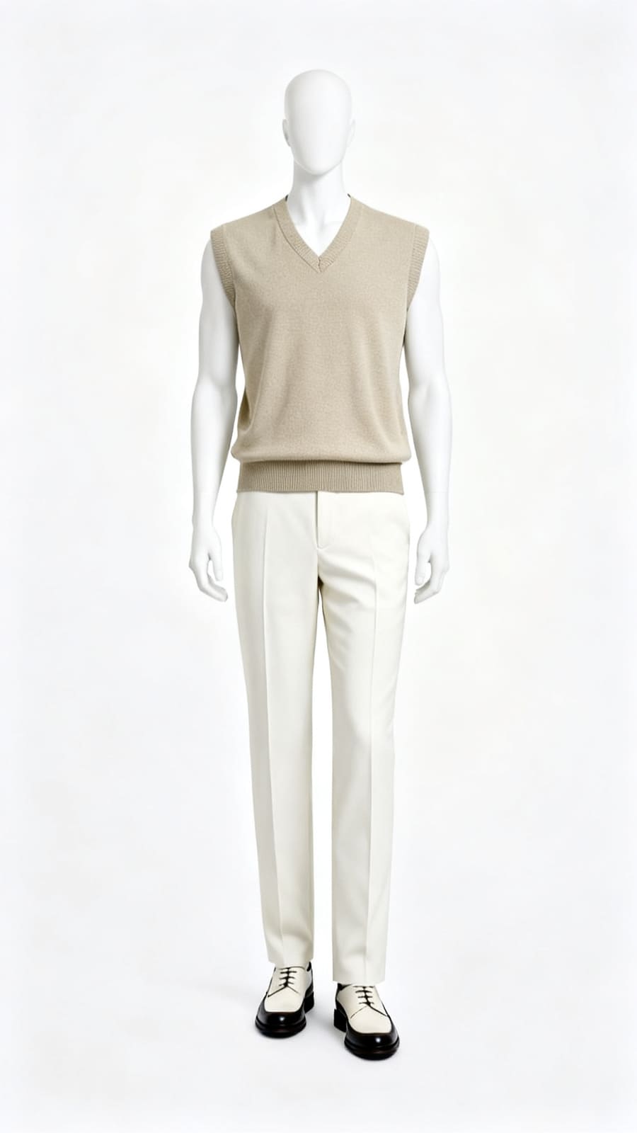 Beige V-Neck Vest (Satyaprem ki Katha Costume)