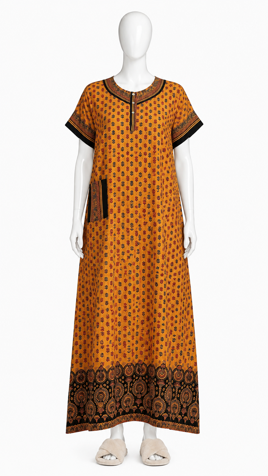 Orange Printed Night Gown (Satyaprem ki Katha Costume)