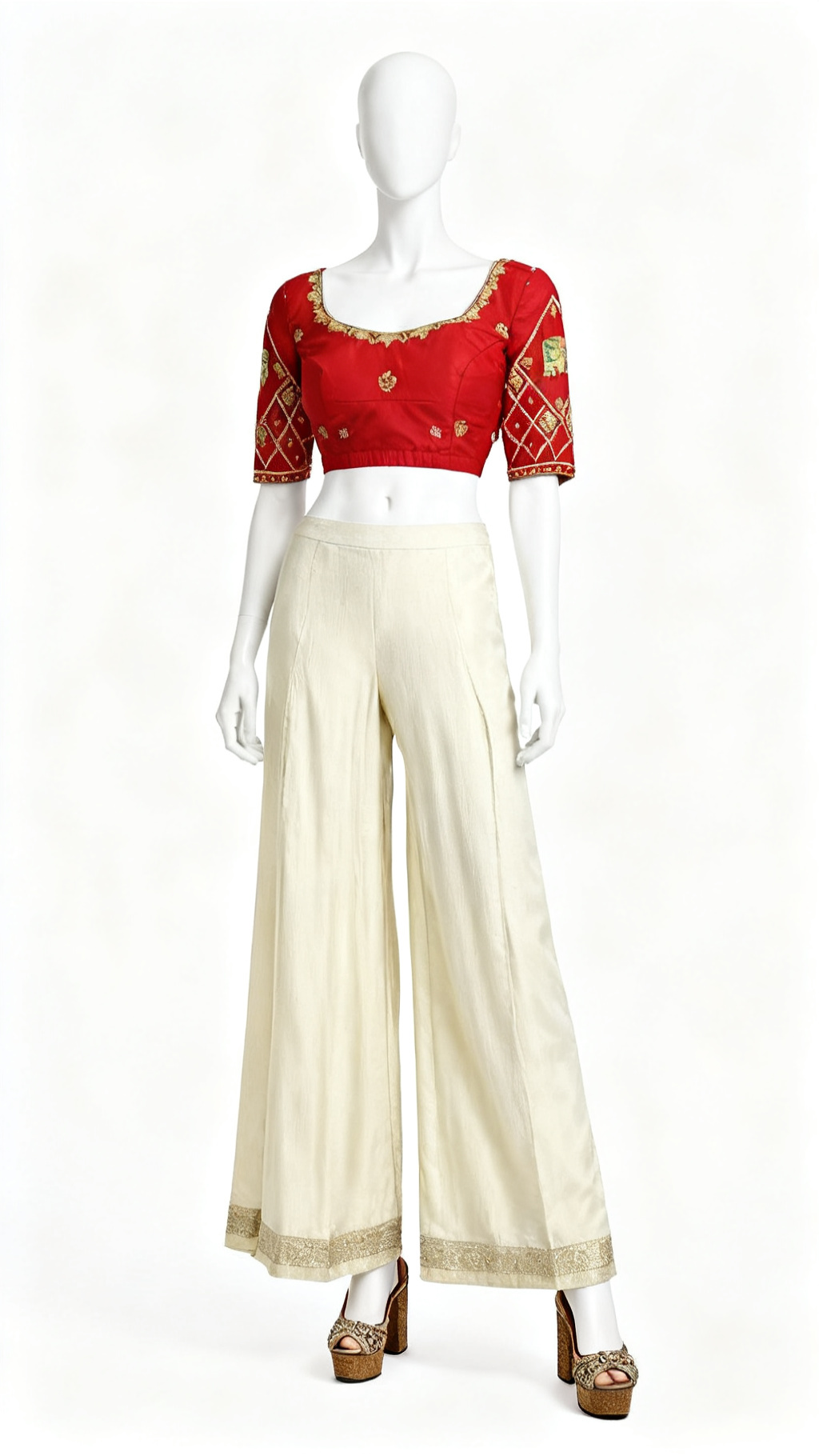 Red Embroidered Blouse (Satyaprem ki Katha Costume)