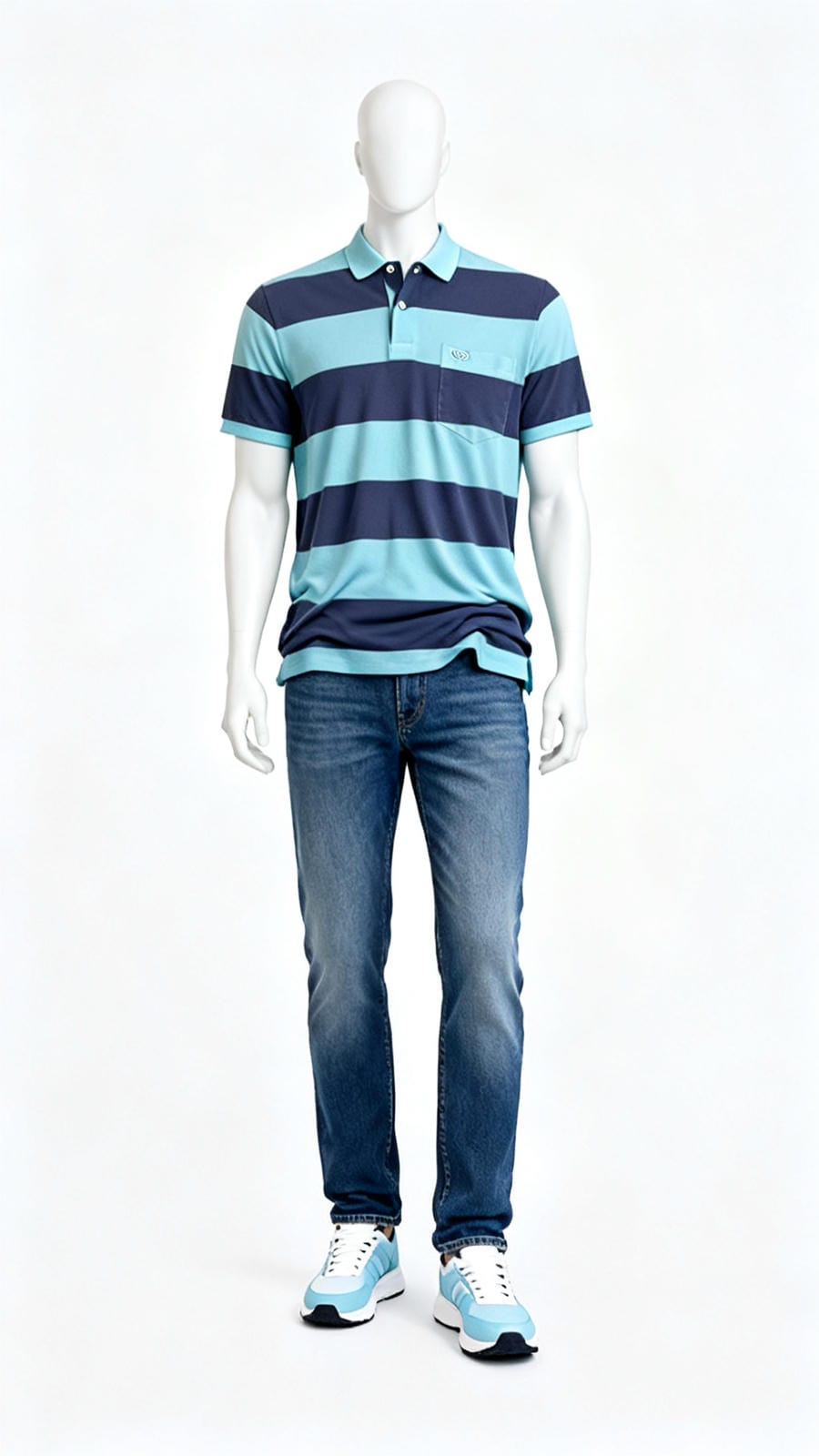 Men Striped Polo Casual Shirt