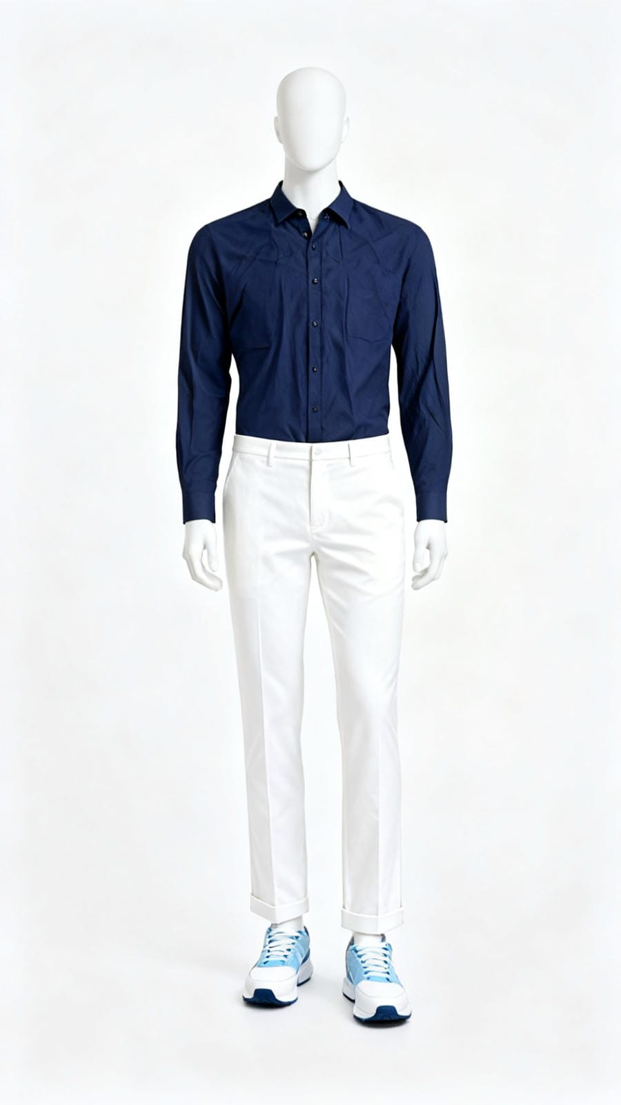 Men’s Navy Solid Casual Shirt