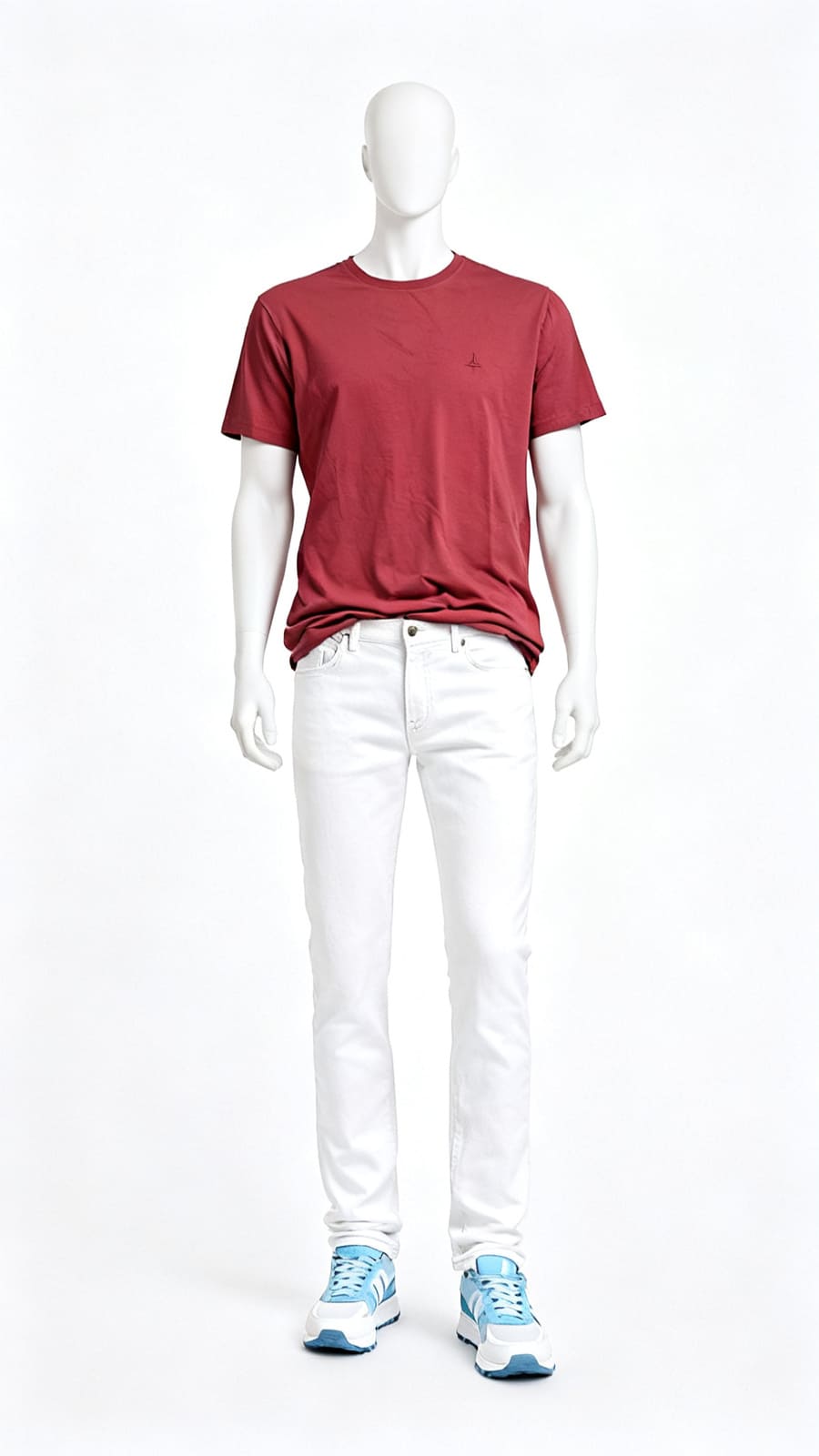 Men's Solid Red Round Neck T-Shirt