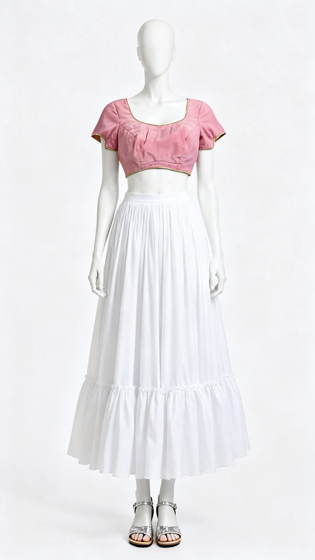 Pink Border Detail Blouse