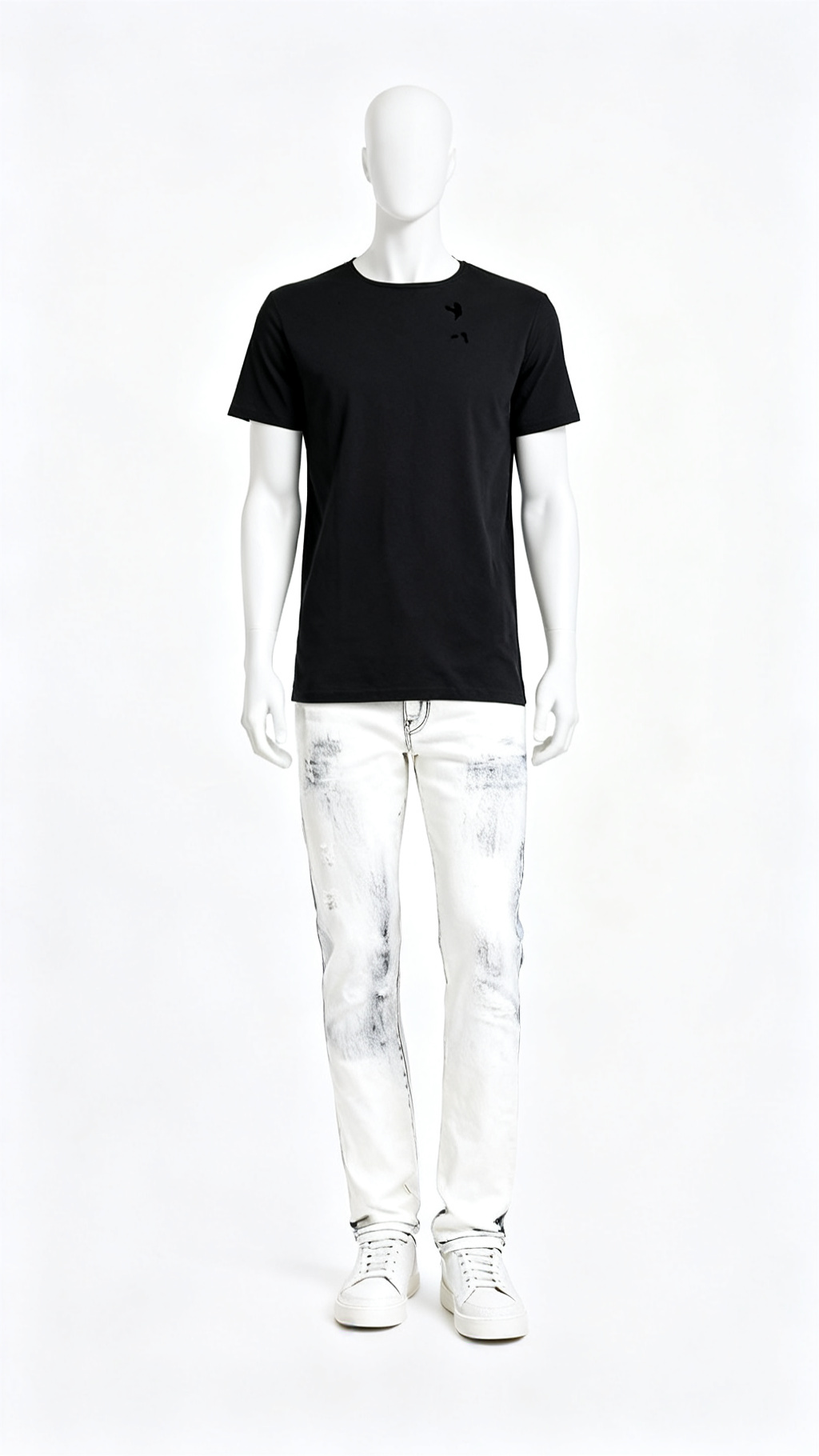 Men Black Solid T-Shirt