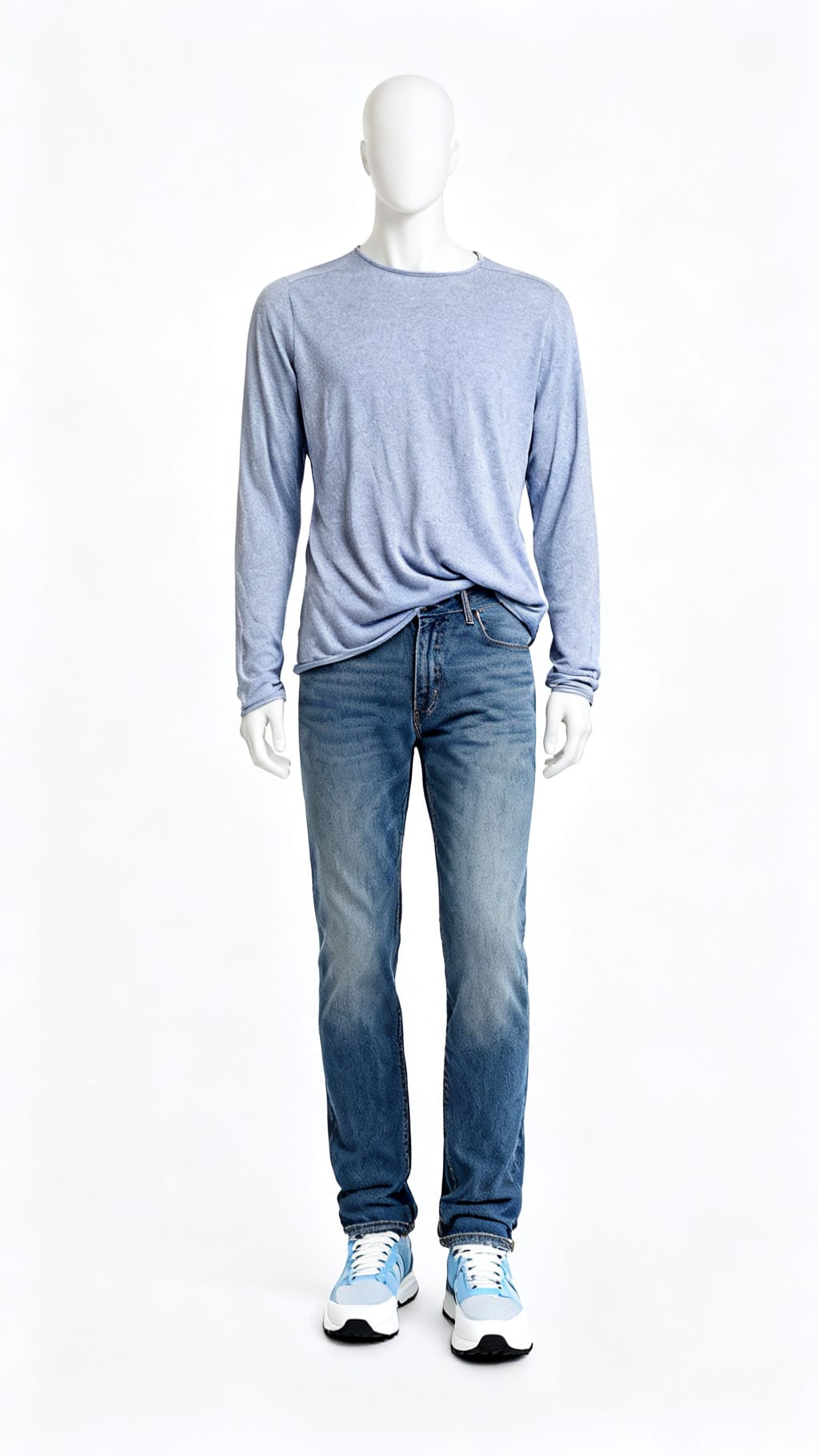 Men Blue Crew Neck T-Shirt