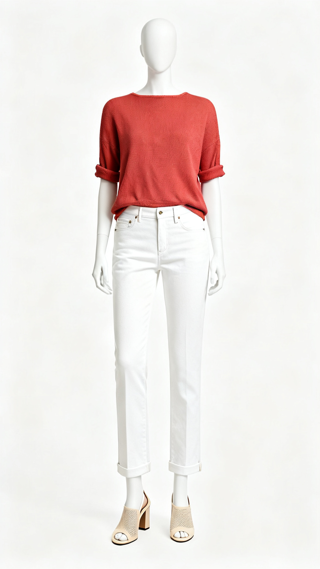 Women Red Knit Top