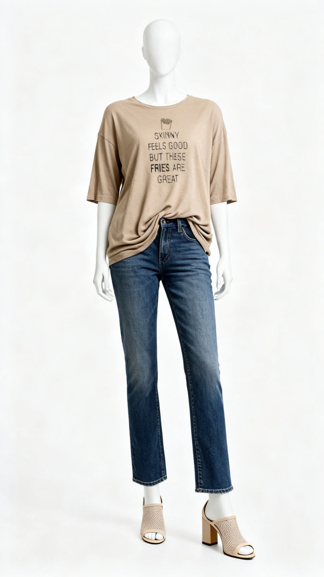 Women's Brown Typography Print T-Shirt