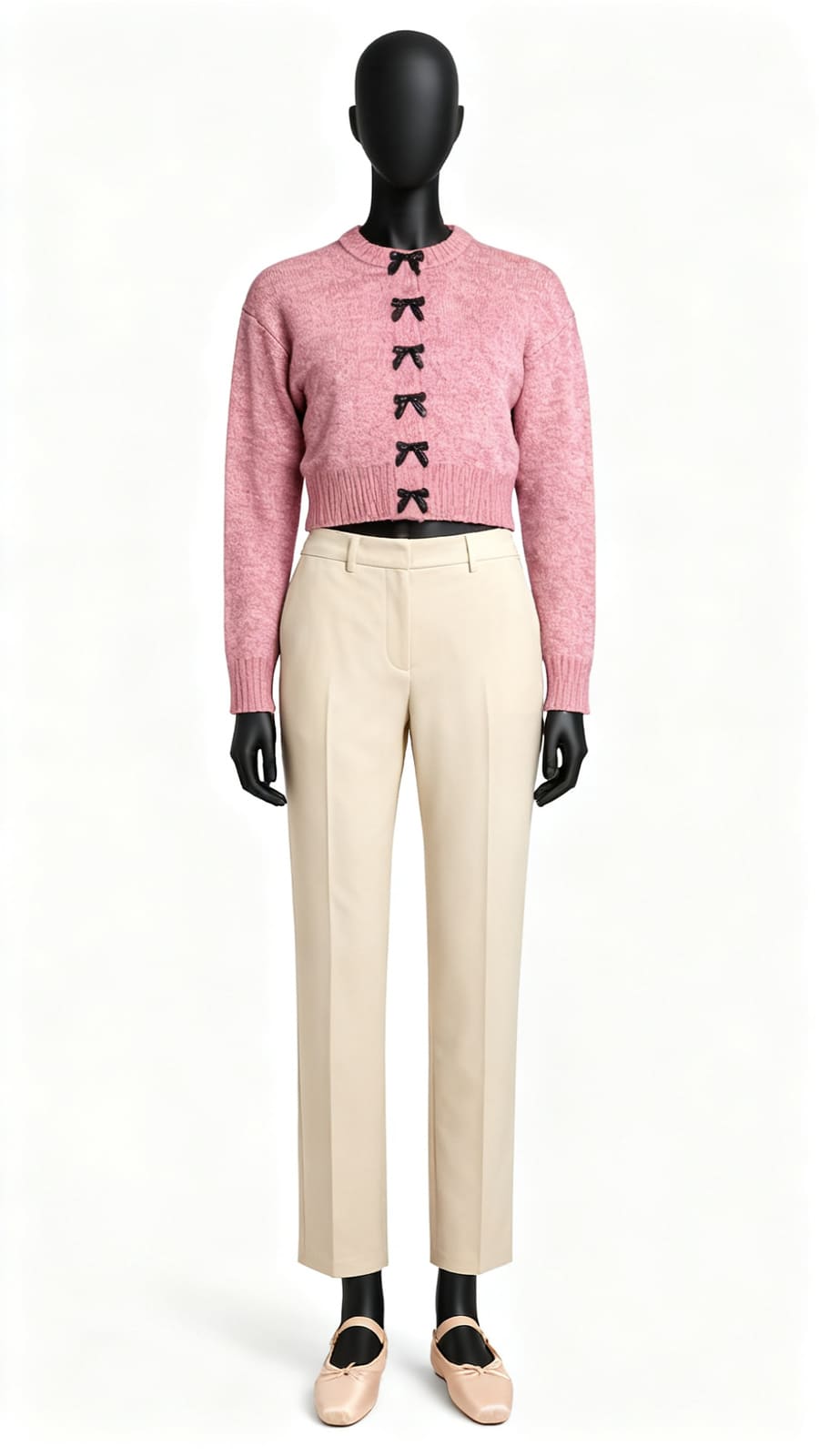Women’s Pink Bow Detail Knit Cardigan
